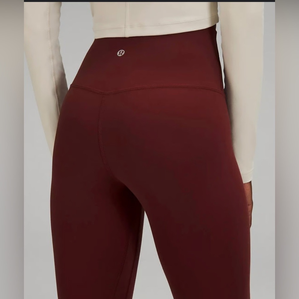 Lululemon Align High-Rise Pant 28” Nulu fabric Red Merlot , size 10